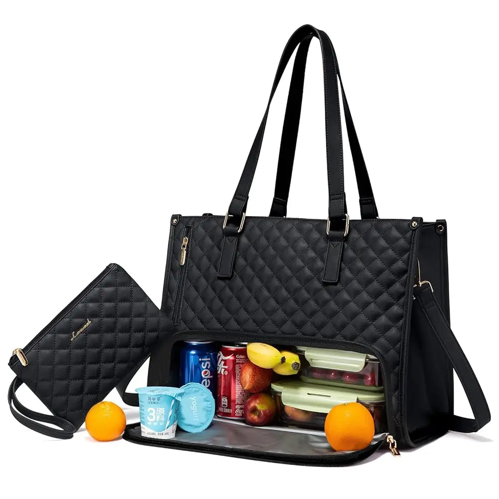 JMT-835978 Stylish Insulated Lunch Box and Laptop Handbag Set for Women - Waterproof Daily Use Shoulder Bags