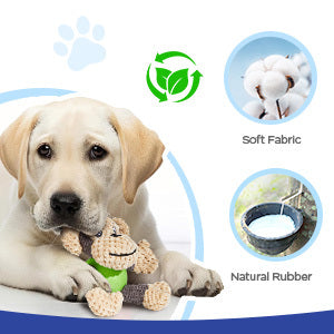 JMT-836234 Squeaky Plush Monkey Dog Toy for Small to Medium Dogs - Durable, Chew-Resistant, and Machine Washable