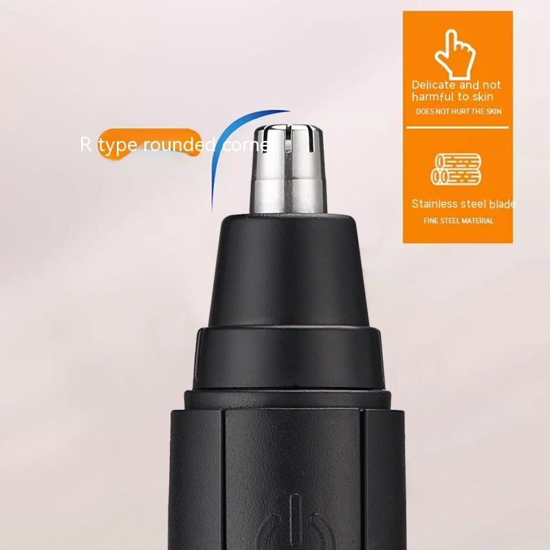 JMT-836490 Battery-Powered Black Nose Hair Trimmer with Removable Cutter Head for Easy Cleaning