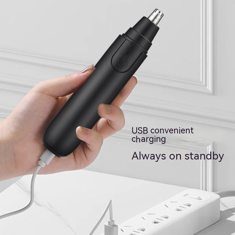 JMT-836490 Battery-Powered Black Nose Hair Trimmer with Removable Cutter Head for Easy Cleaning