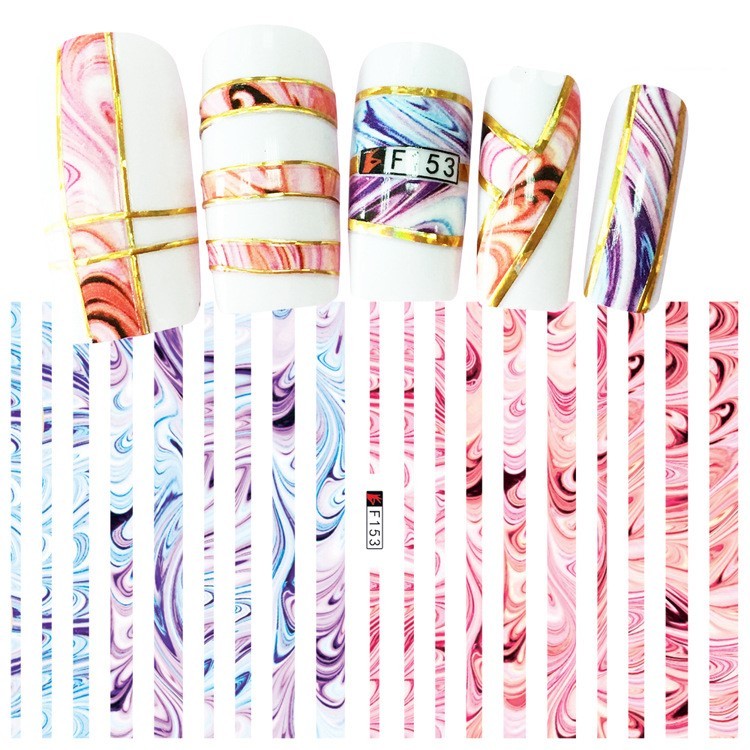 JMT-836554 Multicolor Adhesive Nail Decals - Three-Year Shelf Life Nail Stickers
