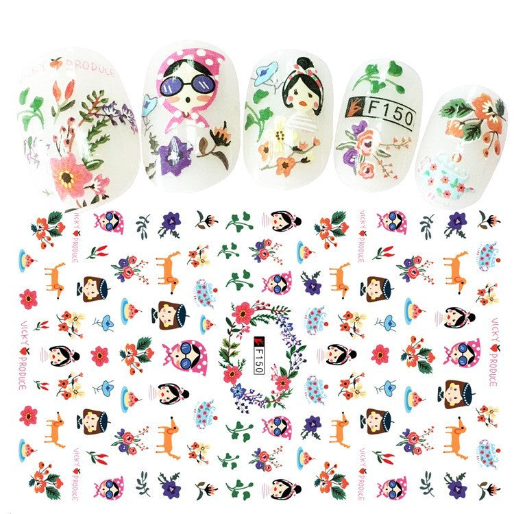 JMT-836554 Multicolor Adhesive Nail Decals - Three-Year Shelf Life Nail Stickers