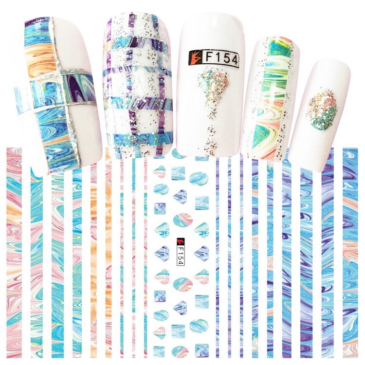 JMT-836554 Multicolor Adhesive Nail Decals - Three-Year Shelf Life Nail Stickers