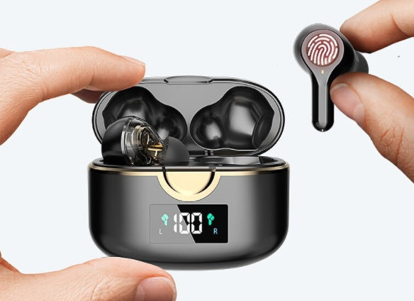 JMT-836746 T22 Wireless Bluetooth Headset with Digital Display and Multi-Point Connection – In-Ear Sports Dual Dynamic Stereo Earbuds