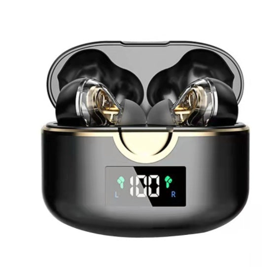 JMT-836746 T22 Wireless Bluetooth Headset with Digital Display and Multi-Point Connection – In-Ear Sports Dual Dynamic Stereo Earbuds