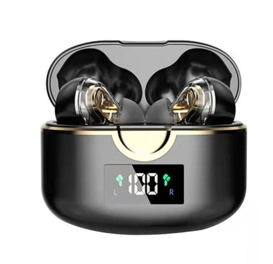 JMT-836746 T22 Wireless Bluetooth Headset with Digital Display and Multi-Point Connection – In-Ear Sports Dual Dynamic Stereo Earbuds