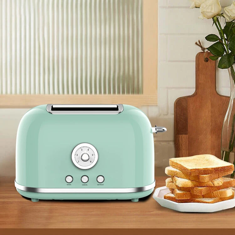 JMT-837066 Stainless Steel Retro 2-Slice Electric Toaster for Toasting Bread