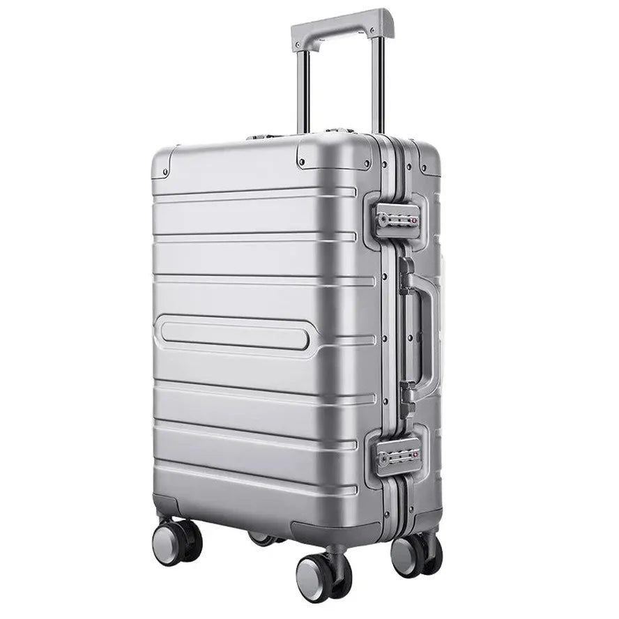 JMT-837514 20-inch Metal Suitcase Set with Universal Wheels – 3-piece Travel Luggage Bags