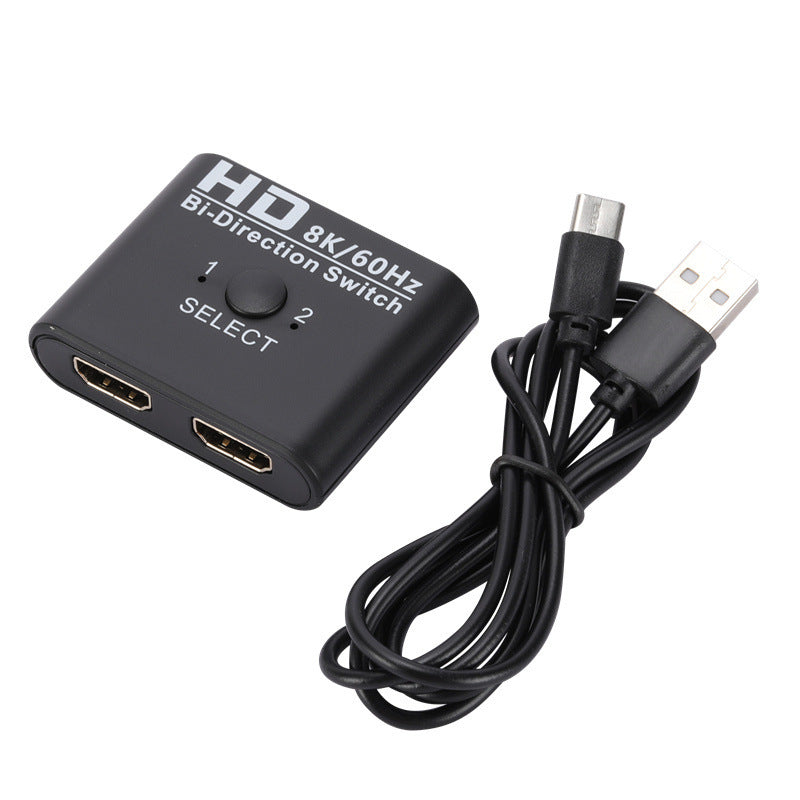 JMT-837578 8K 60Hz HDMI Bidirectional Switcher with 2 Inputs and 1 Output for Dual Monitor Setup