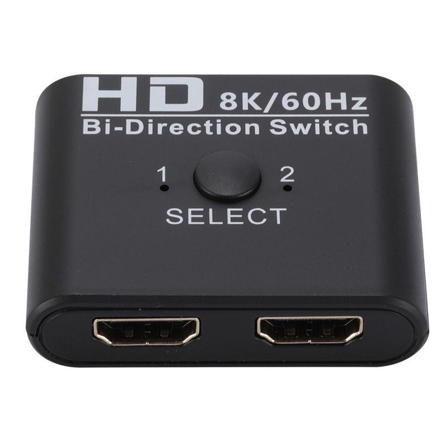 JMT-837578 8K 60Hz HDMI Bidirectional Switcher with 2 Inputs and 1 Output for Dual Monitor Setup