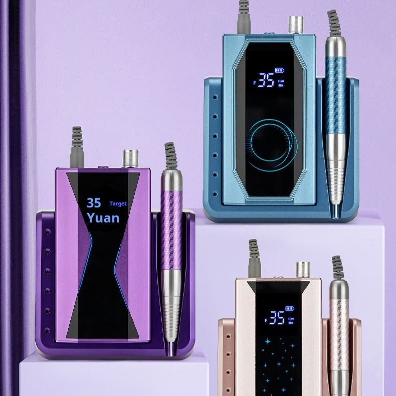 JMT-837706 High-Speed Brushless Nail Polisher with Charging Nail Enamel Remover in Rose Gold, Blue, and Purple