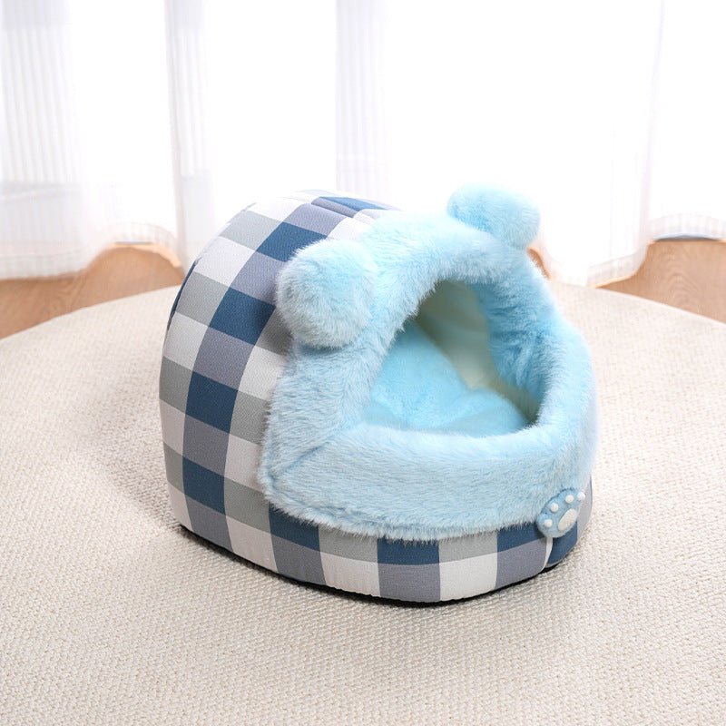JMT-837706 Universal Semi-closed Cat Nest for All Seasons – Cozy Warm Nest for Small and Large Pets