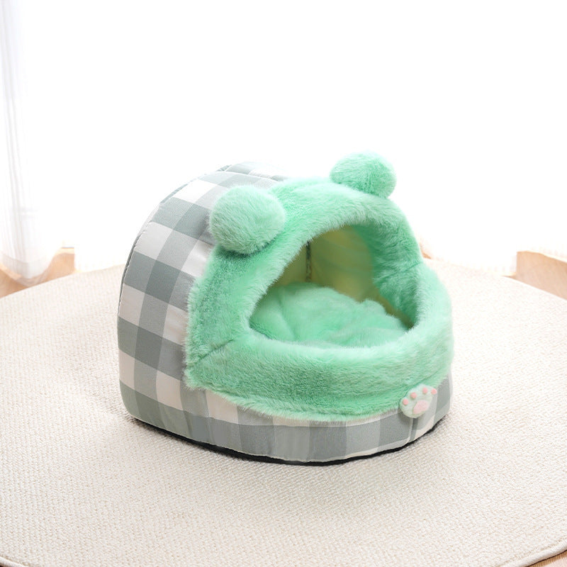 JMT-837706 Universal Semi-closed Cat Nest for All Seasons – Cozy Warm Nest for Small and Large Pets