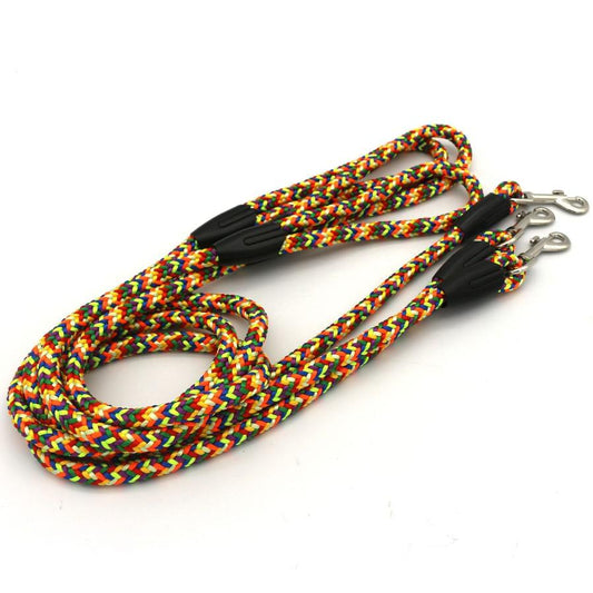 JMT-837898 Colorful Braided Dog Traction Rope - 1.2m Washed Velvet Leash for Comfortable Walking