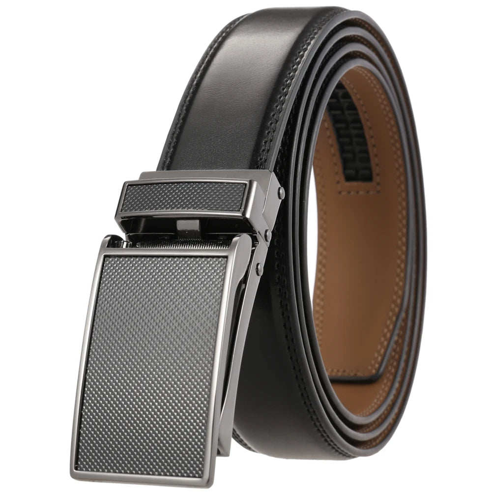 JMT-838154 Men's 30mm Alloy Buckle Leather Belt - Classic and Versatile Style