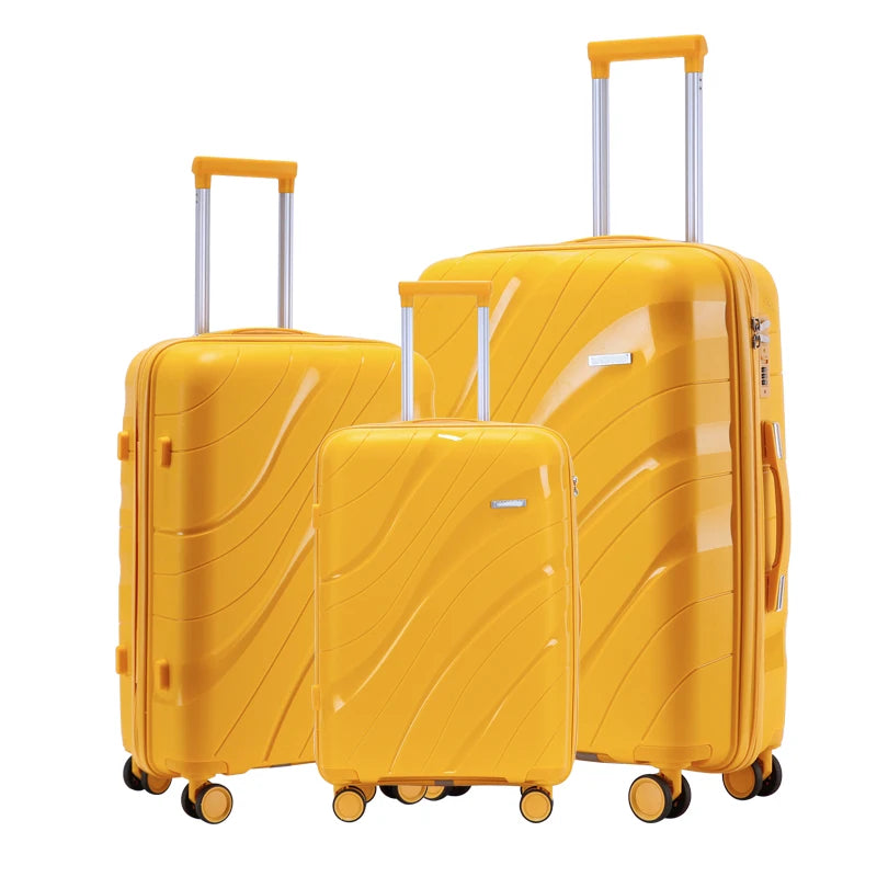 JMT-838282 Waterproof Lightweight 3-Piece Rolling Luggage Set in 20, 24, and 28 Inch Sizes