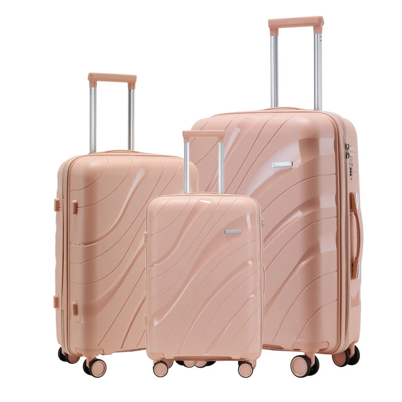 JMT-838282 Waterproof Lightweight 3-Piece Rolling Luggage Set in 20, 24, and 28 Inch Sizes