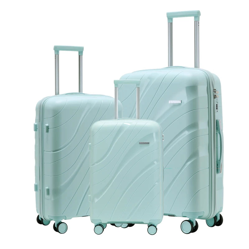 JMT-838282 Waterproof Lightweight 3-Piece Rolling Luggage Set in 20, 24, and 28 Inch Sizes