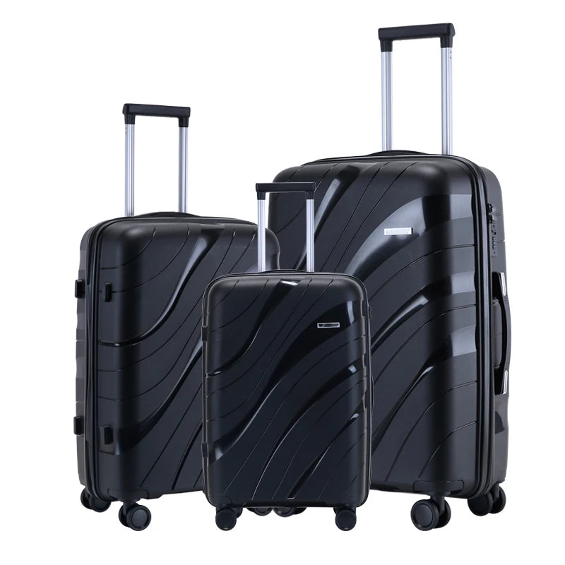 JMT-838282 Waterproof Lightweight 3-Piece Rolling Luggage Set in 20, 24, and 28 Inch Sizes
