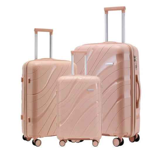 JMT-838282 Waterproof Lightweight 3-Piece Rolling Luggage Set in 20, 24, and 28 Inch Sizes