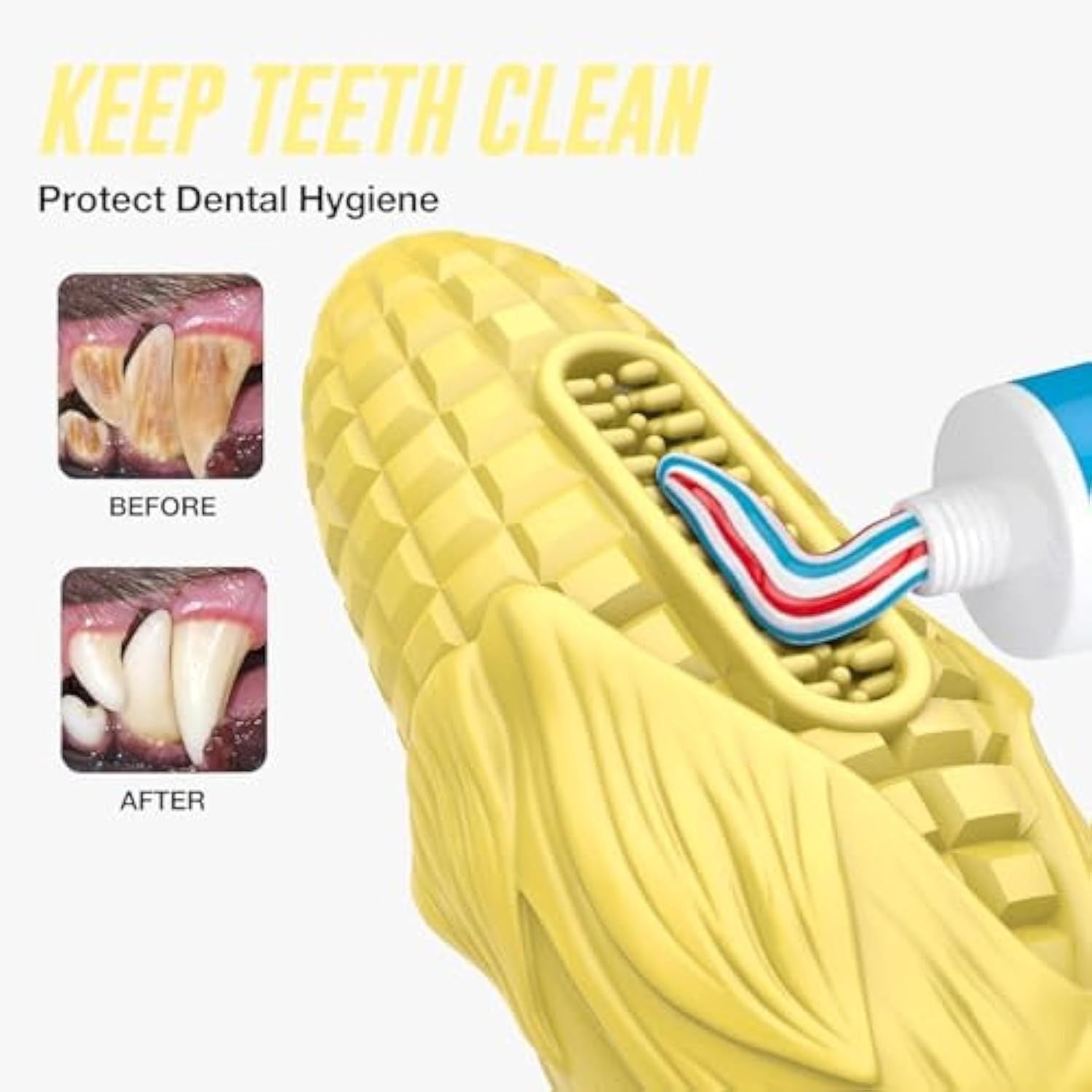 JMT-838538 Durable Chew Toy for Medium to Large Dogs – Interactive, Squeaky Corn Stick for Dental Health and Chewing Satisfaction