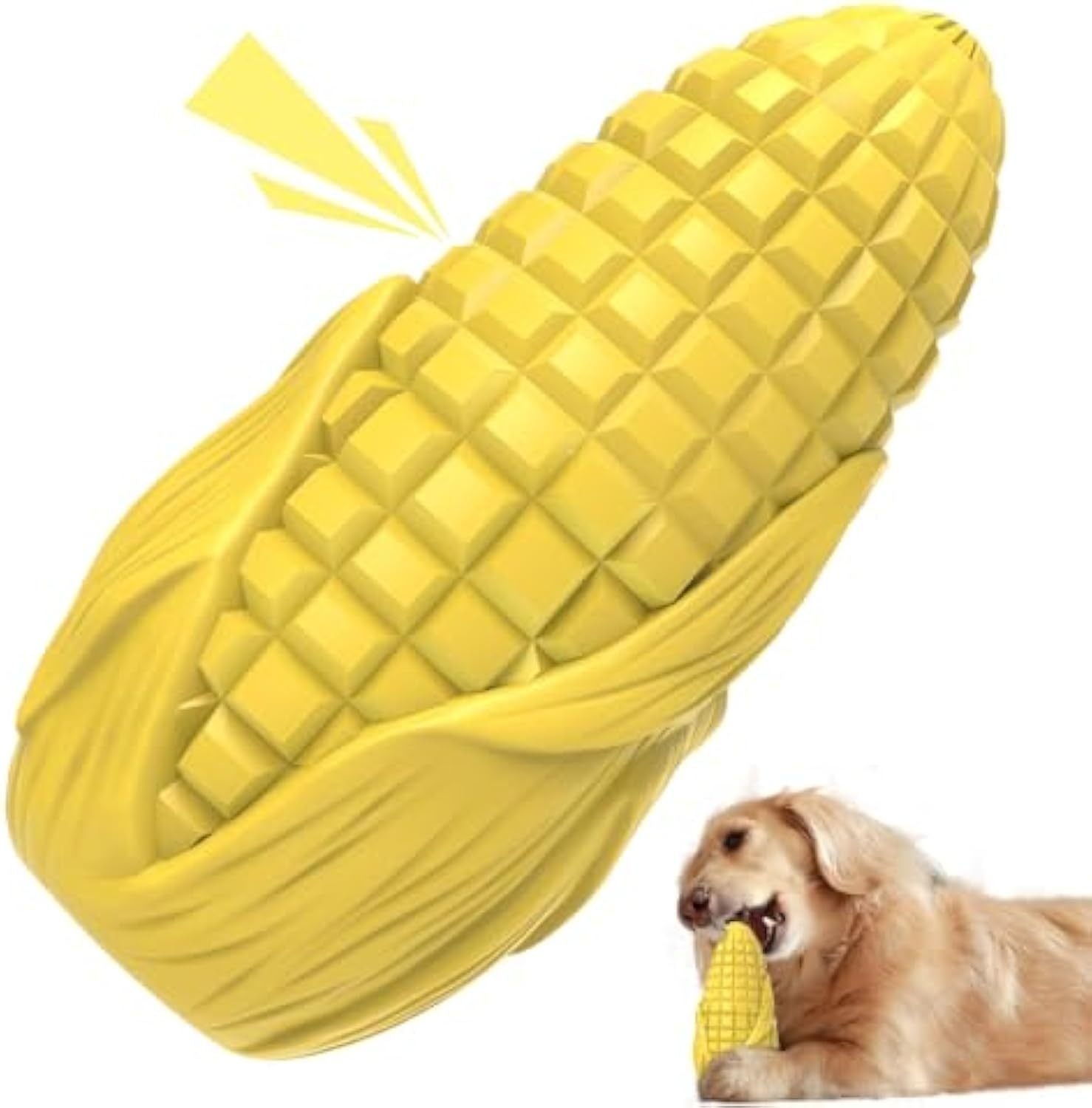 JMT-838538 Durable Chew Toy for Medium to Large Dogs – Interactive, Squeaky Corn Stick for Dental Health and Chewing Satisfaction