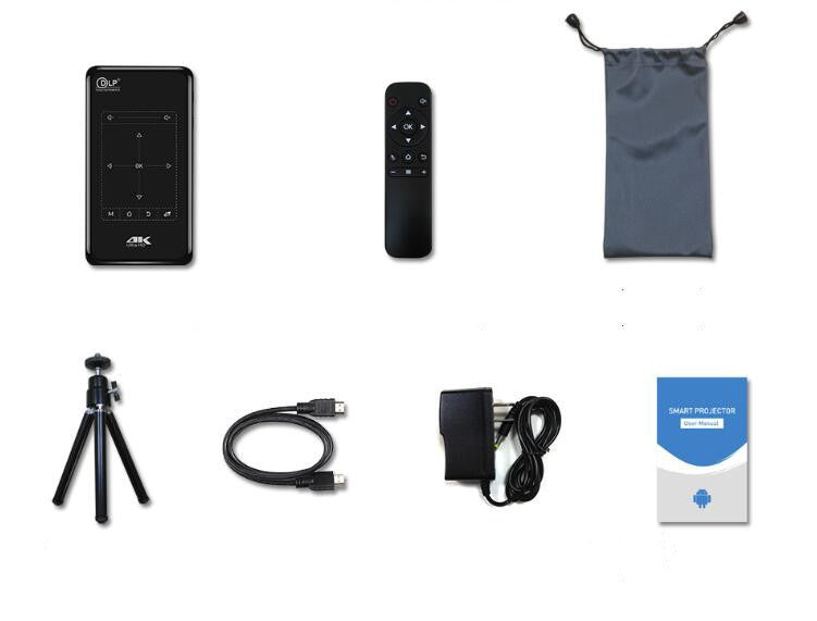 JMT-838730 Mini Projector with 4K Output, DLP Lens, Android 6.0, Bluetooth 4.1, and Dual-Band WiFi