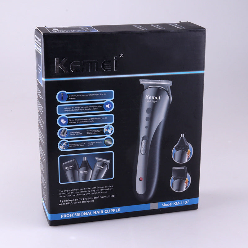 JMT-838794 Multi-Function Rechargeable Hair Clipper and Nose Hair Trimmer Set, Waterproof, 60 Min Runtime