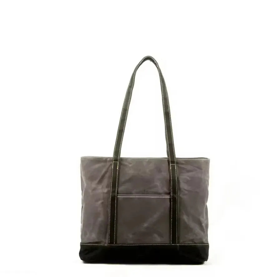 JMT-839242 Vintage Waxed Canvas and Leather Shoulder Bag - Eco-Friendly, Waterproof and Stylish Travel Tote