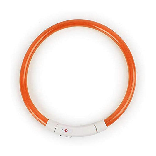 JMT-839370 LED Luminous Silicone Pet Collar with USB Charging - Adjustable 50cm, Multiple Bright Light Modes Available