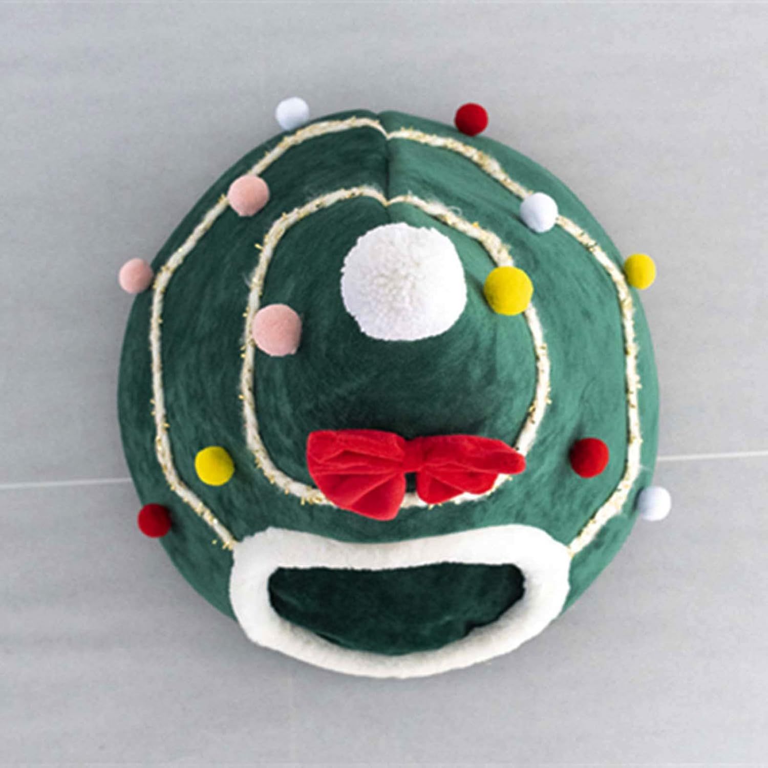 JMT-840010 Cozy Christmas Tree Dog House with Removable Cushion - Pet Tent for Dogs and Cats