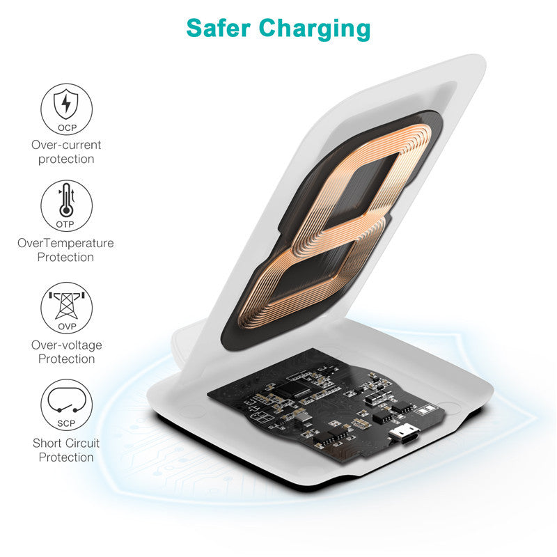 JMT-840394 Versatile Wireless Charger for Android Mobile Phones - Black, Horizontal & Vertical Design