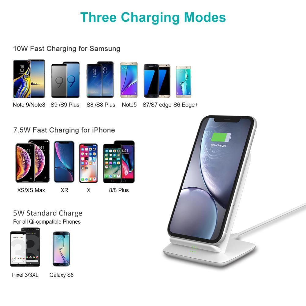 JMT-840394 Versatile Wireless Charger for Android Mobile Phones - Black, Horizontal & Vertical Design