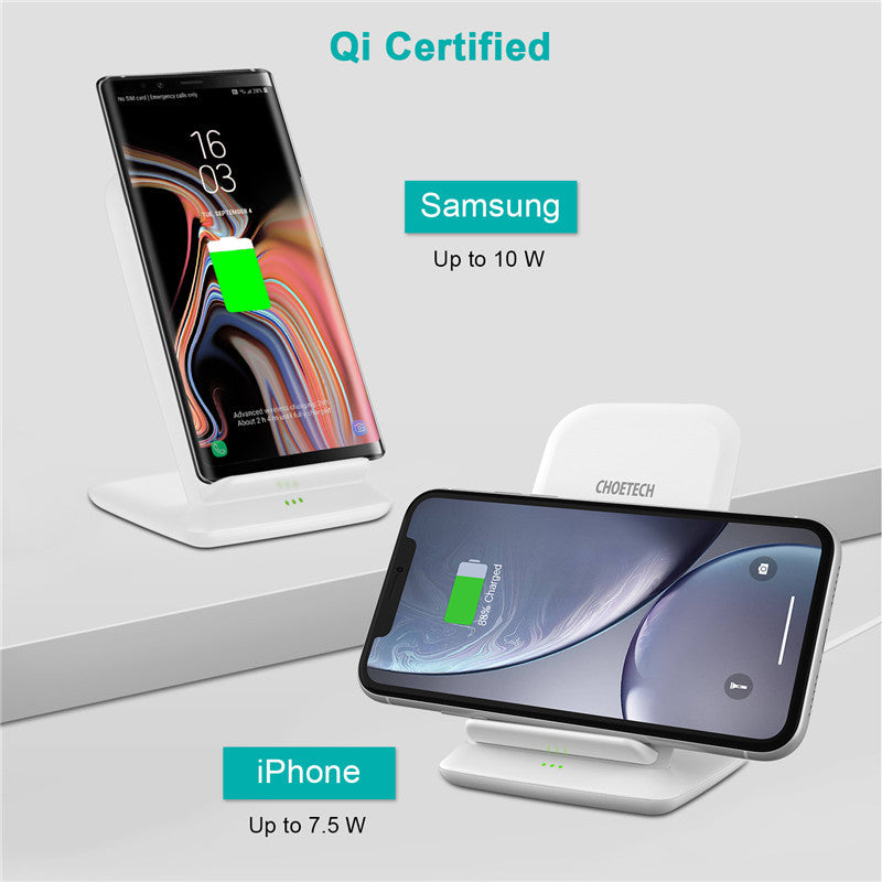 JMT-840394 Versatile Wireless Charger for Android Mobile Phones - Black, Horizontal & Vertical Design