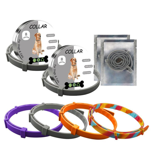 JMT-840522 Pet Deworming Collar - Adjustable 65cm & 38cm in Blue, Purple, Grey, Orange
