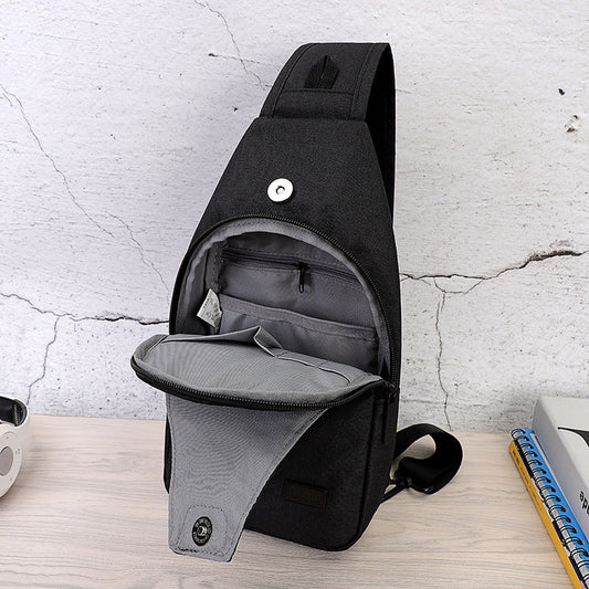 JMT-841034 Men's Outdoor Chest Bag for Leisure Sports, Compatible with iPad, Lightweight Polyester Fabric
