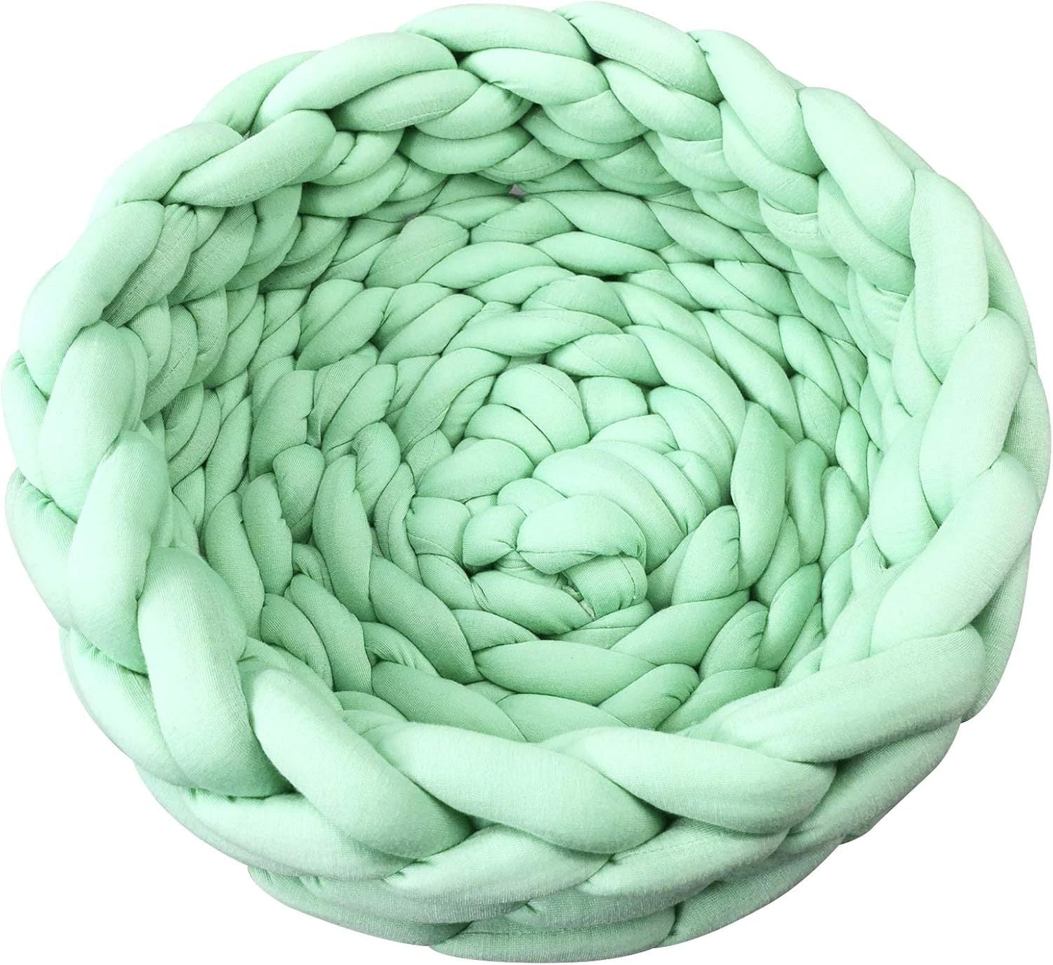 JMT-841162 Soft Cotton Knitted Round Pet Bed - Woven Basket Design for Cats and Small Dogs, Multi-Function, Machine Washable
