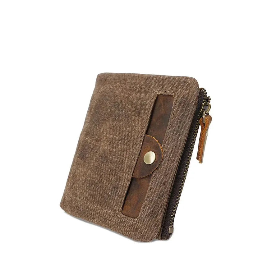 JMT-841226 Handmade Waterproof Canvas Wallet for Men - Retro Clutch Purse