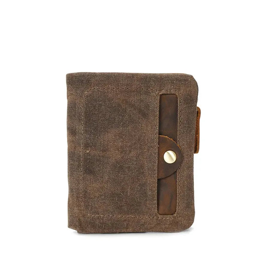 JMT-841226 Handmade Waterproof Canvas Wallet for Men - Retro Clutch Purse