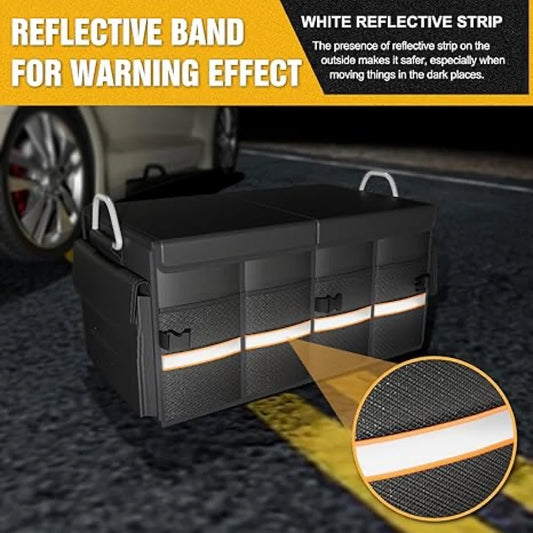 JMT-841482 Foldable Multi-Compartment Car Trunk Organiser for Efficient Storage Solutions
