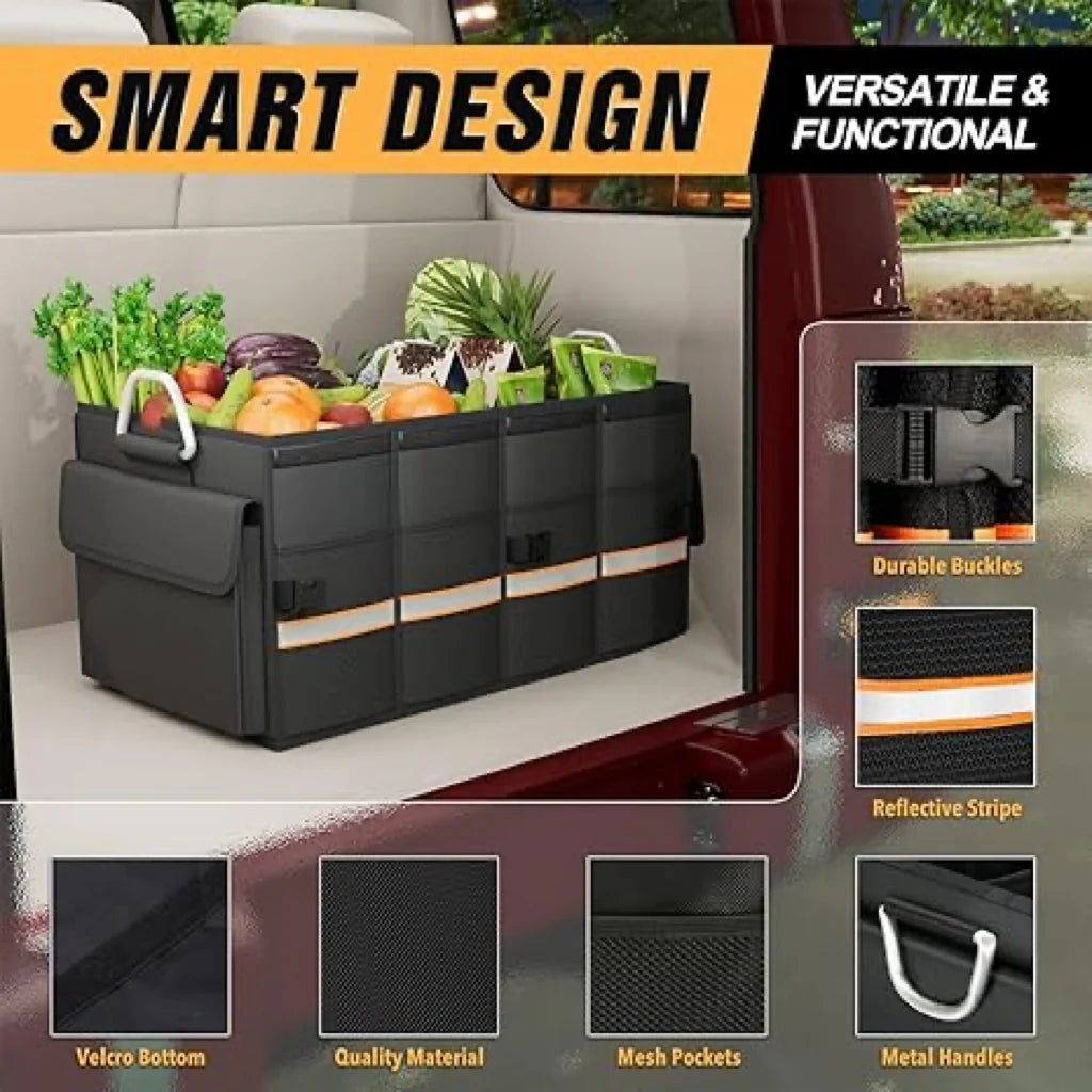 JMT-841482 Foldable Multi-Compartment Car Trunk Organiser for Efficient Storage Solutions