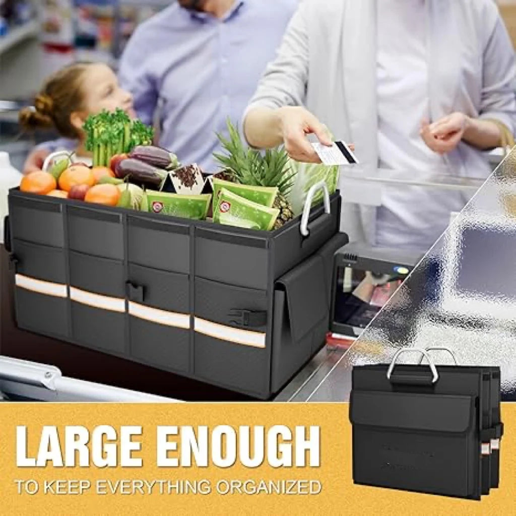 JMT-841482 Foldable Multi-Compartment Car Trunk Organiser for Efficient Storage Solutions