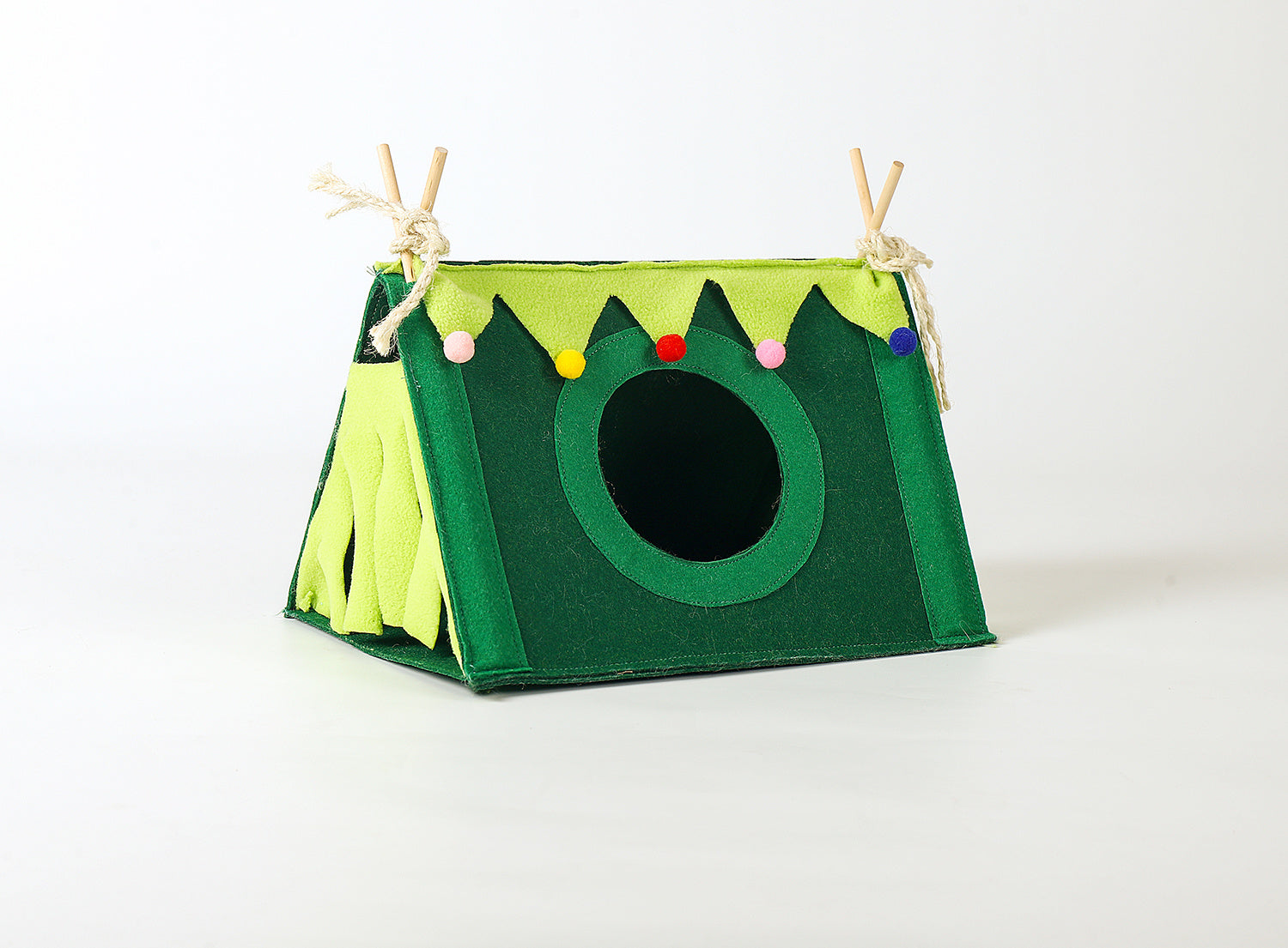 JMT-841866 Cozy Medium-Felt Corner House Tent for Small Pets - Blue, Pink, Christmas Green & Blue Options