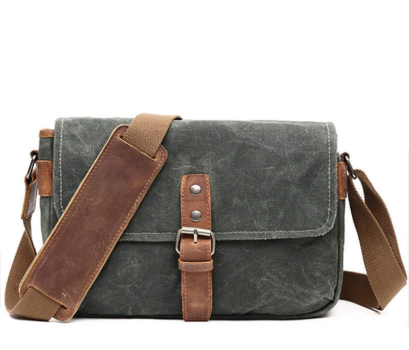 JMT-842186 Retro Canvas Single Shoulder Messenger Bag for Men - Versatile Chest Bag with Multiple Compartments and Cotton Lining