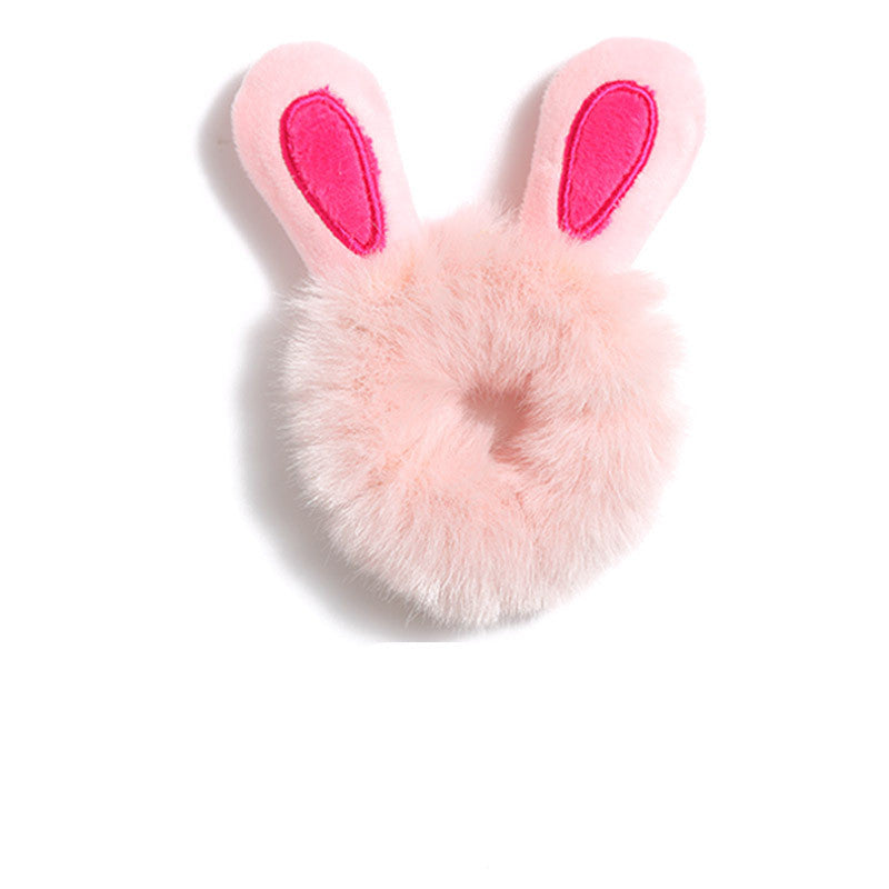 JMT-842378 Plush Tie-Up Antlers Hair Ring with Cartoon Rabbit Ears for Women and Girls
