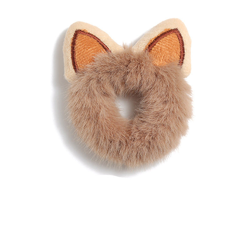 JMT-842378 Plush Tie-Up Antlers Hair Ring with Cartoon Rabbit Ears for Women and Girls
