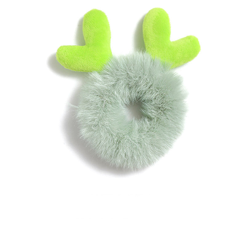 JMT-842378 Plush Tie-Up Antlers Hair Ring with Cartoon Rabbit Ears for Women and Girls