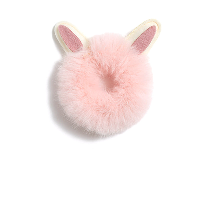 JMT-842378 Plush Tie-Up Antlers Hair Ring with Cartoon Rabbit Ears for Women and Girls