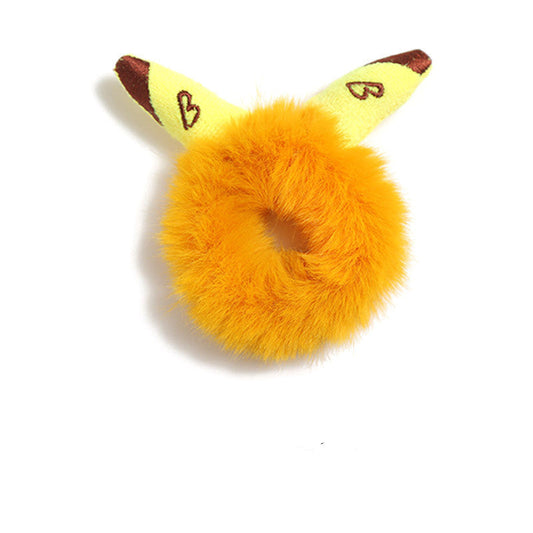 JMT-842378 Plush Tie-Up Antlers Hair Ring with Cartoon Rabbit Ears for Women and Girls