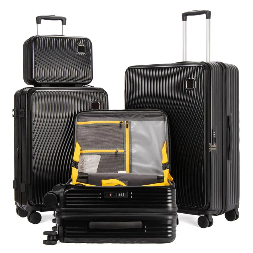 JMT-842570 Durable Hard Shell ABS Luggage Set with 4 Pack Travel Suitcases for Easy Mobility